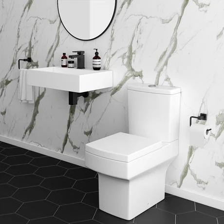 Arezzo 500mm Wall Mounted / Countertop Stone Resin Basin with Hidden Waste Cover 3 Arezzo 500mm Wall Mounted / Countertop Stone Resin Basin with Hidden Waste Cover - Image 3