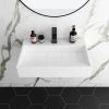 Arezzo 600mm Wall Mounted / Countertop Stone Resin Basin with Hidden Waste Cover