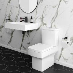 Arezzo 700mm Wall Mounted / Countertop Stone Resin Basin with Hidden Waste Cover 9 Arezzo 700mm Wall Mounted / Countertop Stone Resin Basin with Hidden Waste Cover -Victorian Plumbing Store WMC7PMB d5 460