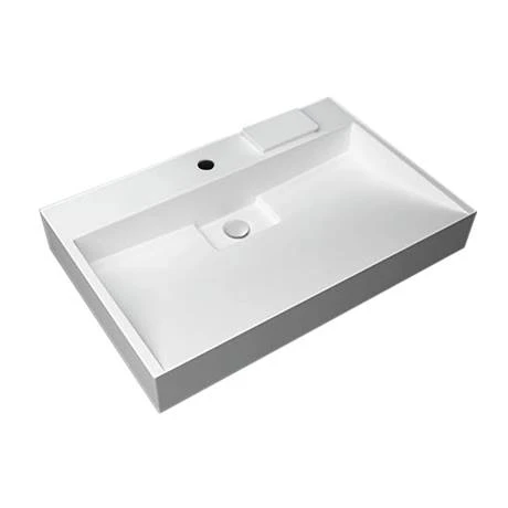 Arezzo 700mm Wall Mounted / Countertop Stone Resin Basin with Hidden Waste Cover 2 Arezzo 700mm Wall Mounted / Countertop Stone Resin Basin with Hidden Waste Cover - Image 2