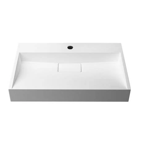 Arezzo 700mm Wall Mounted / Countertop Stone Resin Basin with Hidden Waste Cover 3 Arezzo 700mm Wall Mounted / Countertop Stone Resin Basin with Hidden Waste Cover - Image 3