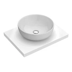 600 x 450mm White Shelf with Sol Round Basin