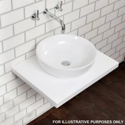 600 x 450mm White Shelf with Lazio Basin -Victorian Plumbing Store WSVES983 d5 460